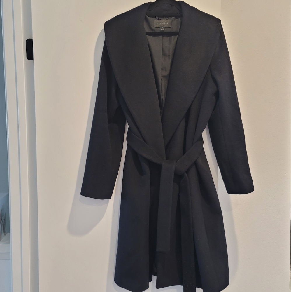 Ann Taylor Shawl Collar Belted Coat - XL Tall